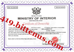 Certificate Of Ownership
